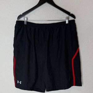 Under Armour Men's Athletic Shorts in Black with Red Trim 2XL